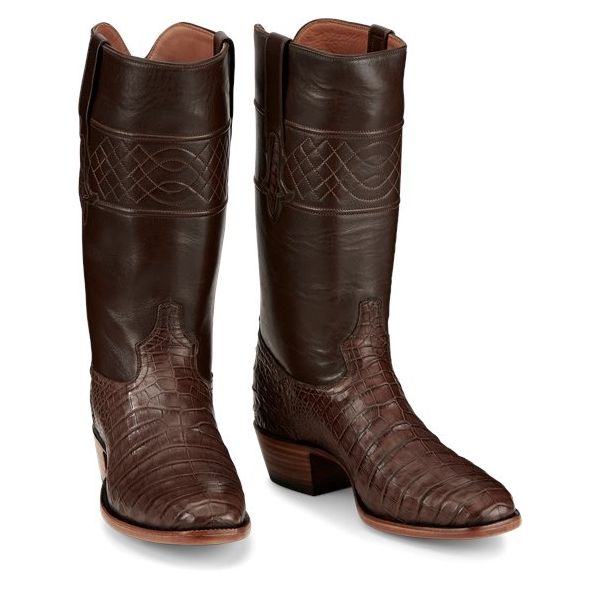 Tony Lama Boots Men's KAPONO CAIMAN BELLY-Brown - Click Image to Close