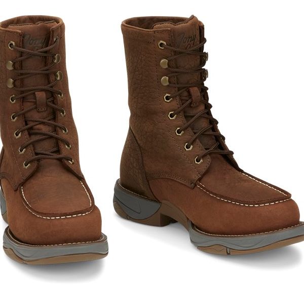 Tony Lama Boots Men's JUNCTION LACER STEEL TOE-Brown - Click Image to Close