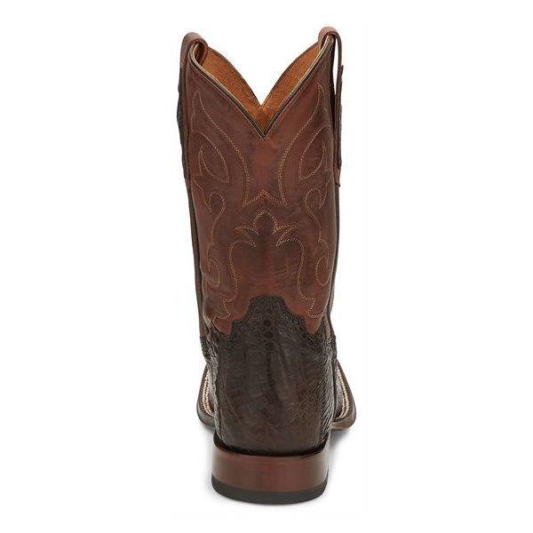 Tony Lama Boots Men's CANYON CAIMAN BELLY TAIL-Brown