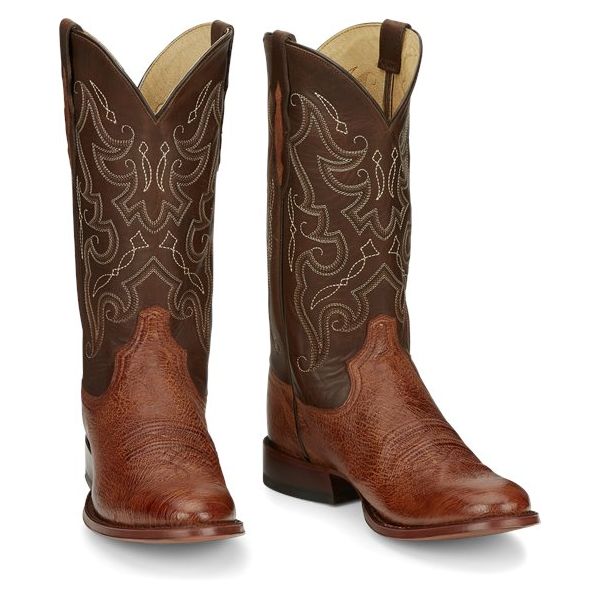 Tony Lama Boots Men's PATRON SMOOTH OSTRICH-Saddle Tan