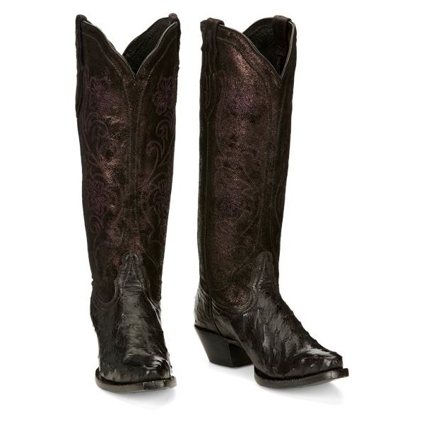 Tony Lama Boots Women's INES FULL QUILL-Grape - Click Image to Close
